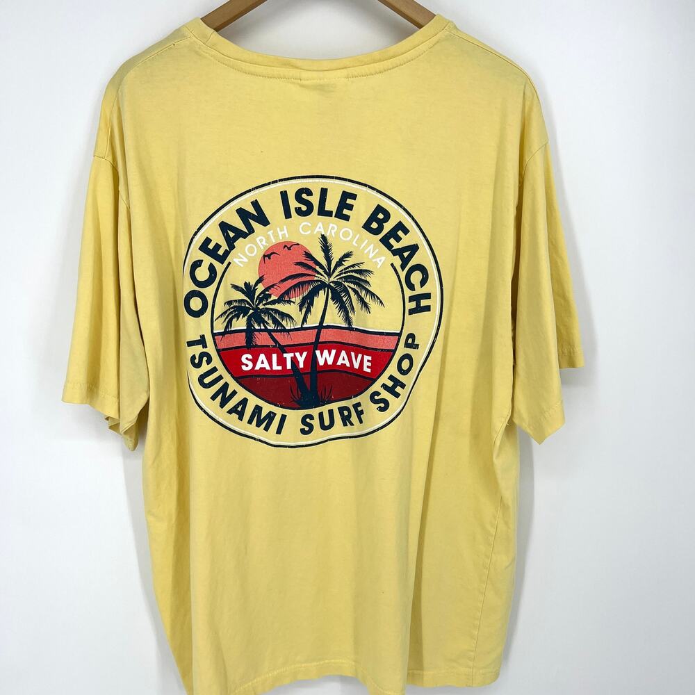 Vintage Tee Saltwater Ocean Isle Beach Tsunami Surf Shop Mens Size 2XL